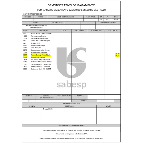 SABESP - Contracheque - A Associados