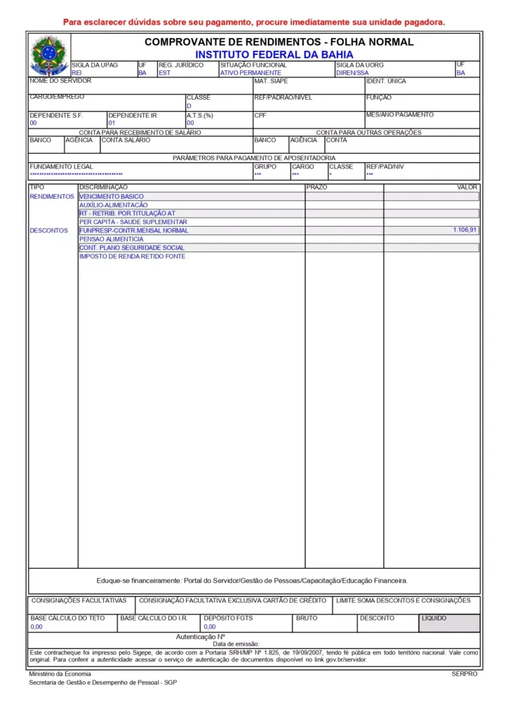 Contracheque FUNPRESP